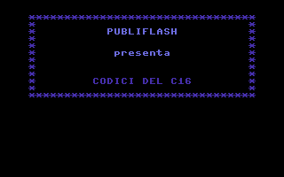 Codici Del C16 Title Screenshot