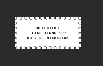 Collecting Like Terms Title Screenshot