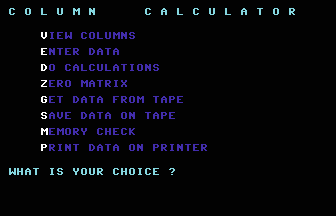 Column Calculator Screenshot