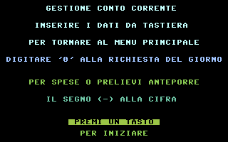 Conto Corrente (Computer Set 3) Title Screenshot