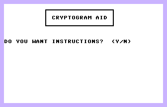 Cryptogram Aid Title Screenshot