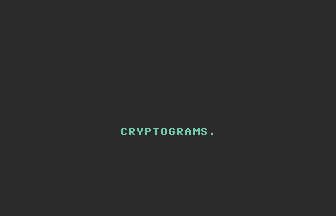 Cryptograms Title Screenshot