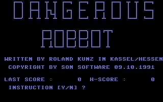 Dangerous Robot Title Screenshot