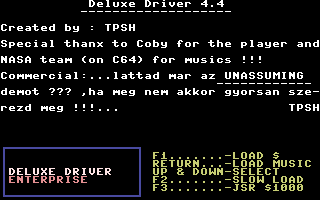 Deluxe Driver V4.4 SID Screenshot