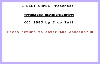 Demon Caverns Title Screenshot