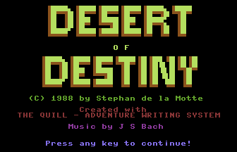 Desert Of Destiny Title Screenshot