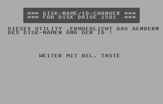 Disk-Name/ID-Changer 1581 Title Screenshot