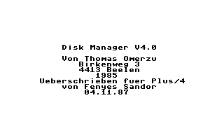 Disk Manager V4.0 Title Screenshot