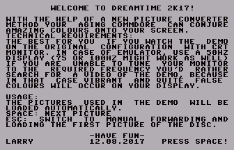 Dreamtime 2K17 Title Screenshot