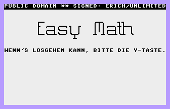 Easy Math Title Screenshot