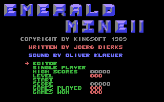 Emerald Mine II Title Screenshot