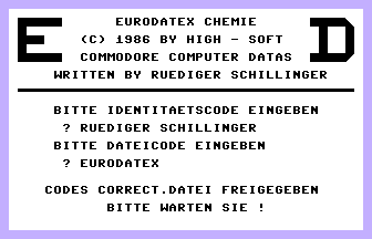 Eurodatex Chemie Title Screenshot
