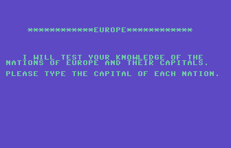 Europe Capitals Title Screenshot