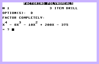 Factoring Polynomials Screenshot