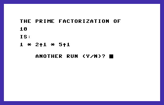 Factorization Screenshot