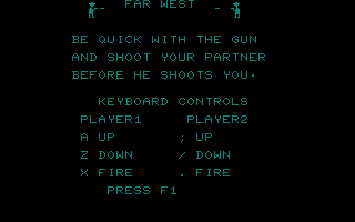 Far West (Byte Games 25) Title Screenshot