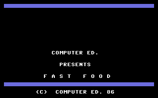Fast Food (Byte Games 1) Title Screenshot