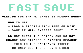 Fast Save 64k Title Screenshot