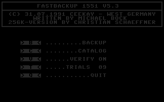Fastbackup 1551 V5.3 256K Screenshot