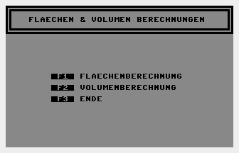 Flaechen & Volumen Berechnungen Title Screenshot