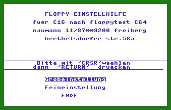 Floppy-Einstellhilfe Screenshot