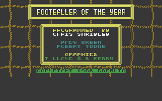 Footballer Of The Year Title Screenshot