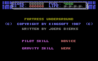 Fortress Underground Title Screenshot