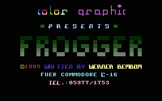Frogger (Color Graphic) Title Screenshot