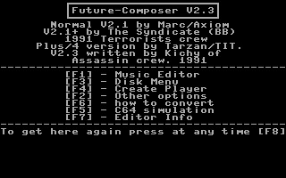 Future Composer V2.3 Title Screenshot