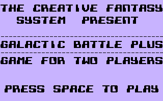 Galactic Battle Plus Title Screenshot
