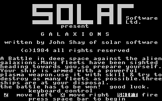 Galaxions (Joy) Title Screenshot