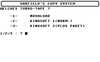 Garfield's Copy System Screenshot