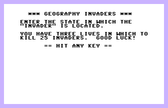 Geography Invaders Title Screenshot