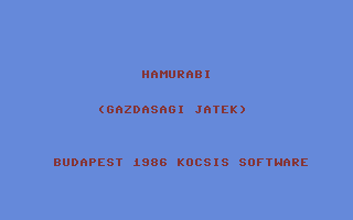 Hamurabi (Hungarian) Title Screenshot
