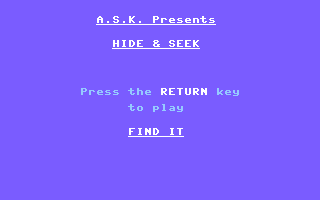 Hide And Seek Title Screenshot