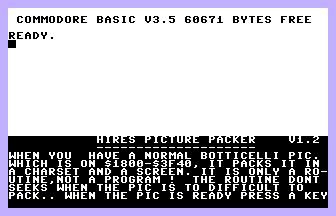 Hires Picture Packer V1.2 Title Screenshot