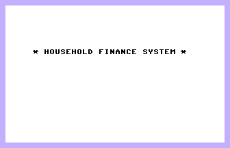 Home Finance Title Screenshot