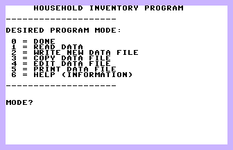 Household Inventory
