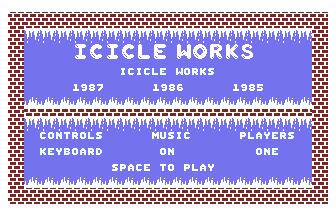 Icicle Works XX Title Screenshot