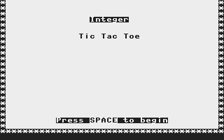 Integer Tic Tac Toe Title Screenshot