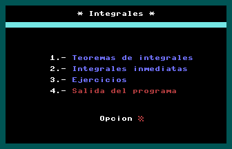 Integrales Title Screenshot