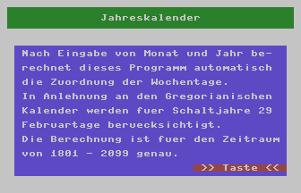 Jahreskalender Title Screenshot