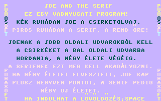 Joe And The Seriff Title Screenshot