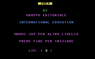 Joey (C16/MSX 21) Title Screenshot