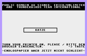 Katze ASCII Print Screenshot