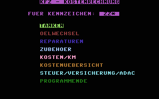 KFZ - Kostenrechnung Screenshot