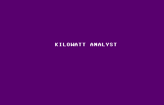 Kilowatt Analyst Title Screenshot