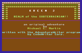 Kreen II Realm Of The Subterrainian!! Title Screenshot
