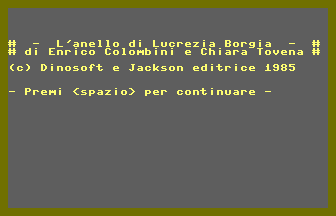 L'anello di Lucrezia Borgia Title Screenshot