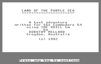 Land Of The Purple Sea Title Screenshot